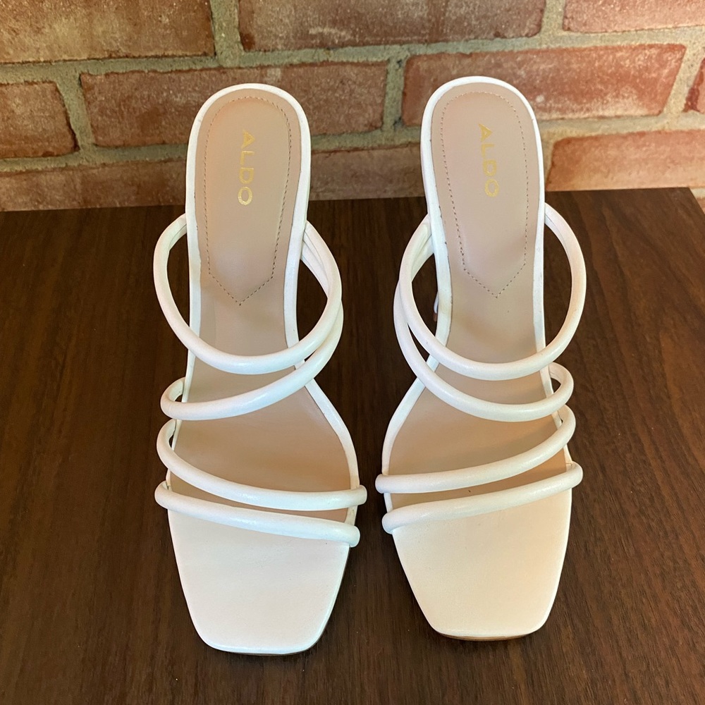 ALDO White Strappy Heels